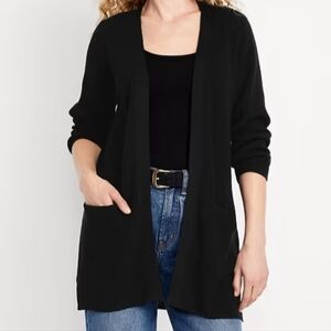 Old Navy Livaeco Longline Open Front Sweater Cardigan in Black Size S